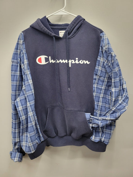 Champion sweatshirt lite weight flannel combo