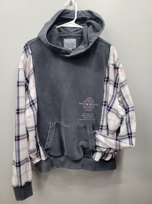 Vintage heavy weight sweatshirt paired with lite weight flannel